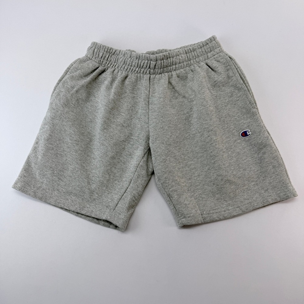 Champion Mens Fleece Athletic Shorts Heather Gray Embroidered Logo Size Medium